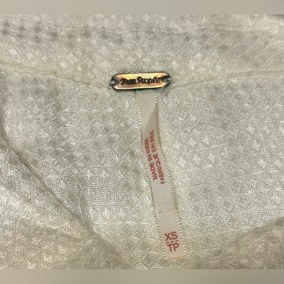 Free People “One of the Guys” Button Down Tunic Waffle Textured Top - Picture 12 of 12